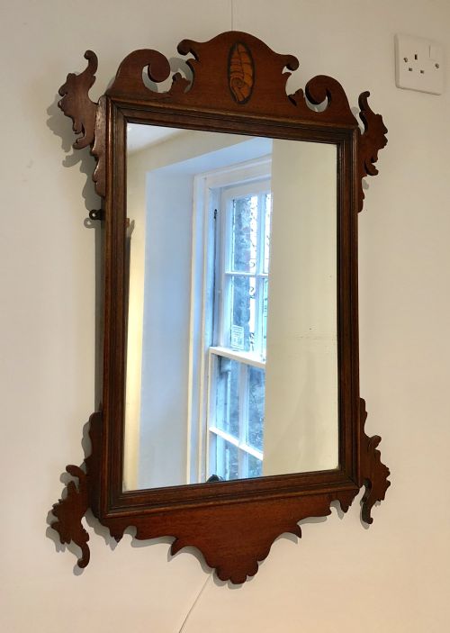 fig 1. Antique Georgian Mahogany Fret Wall Mirror