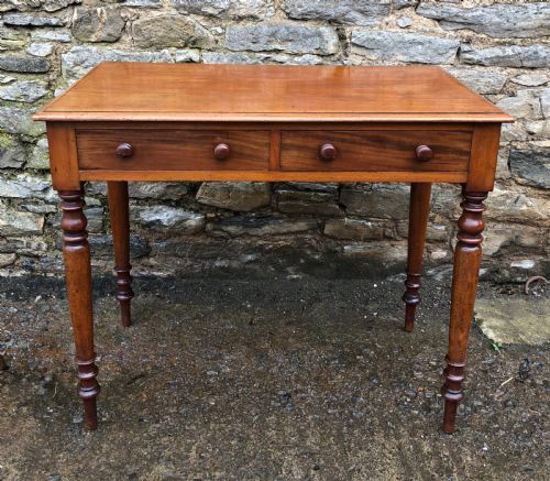 Victorian Mahogany Two Drawer Side Table