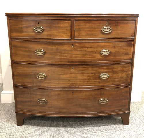 Antique Georgian Mahogany Bow Front Chest of Drawers