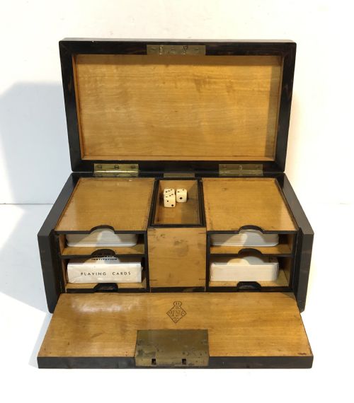 Antique Victorian Coromandel Games Box