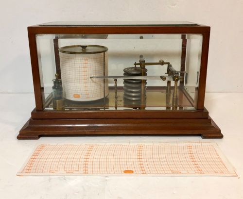 Antique 8 Day Clockwork Drum Barograph