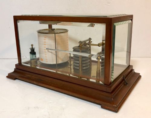 fig 1. Antique 8 Day Clockwork Drum Barograph
