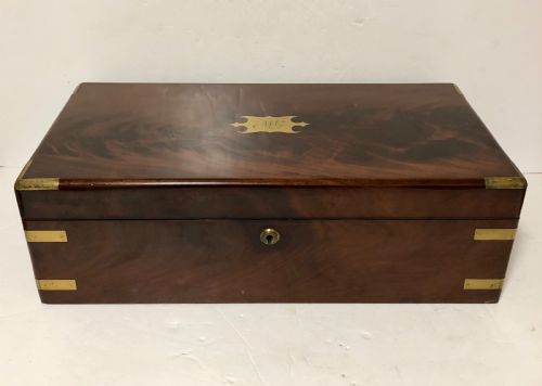 fig 1. Antique Victorian Flame Mahogany Writing Slope