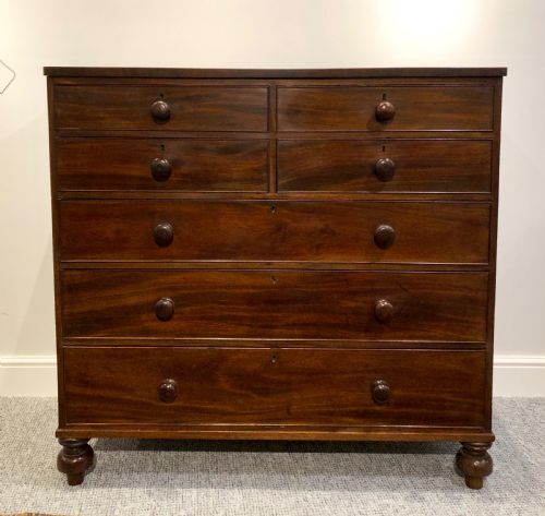 fig 1. Large Antique Victorian Mahogany Chest of Drawers