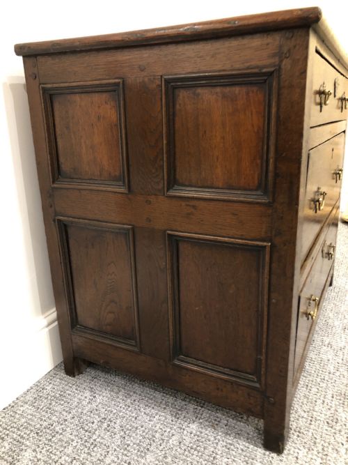 fig 2. Small Antique 17th Century Oak Chest of Drawers
