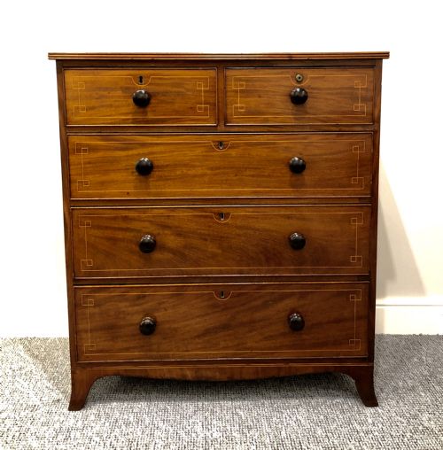 Antique Regency Mahogany Inlaid Chest of Drawers