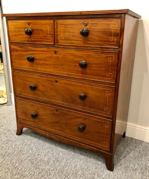 fig 2. Antique Regency Mahogany Inlaid Chest of Drawers
