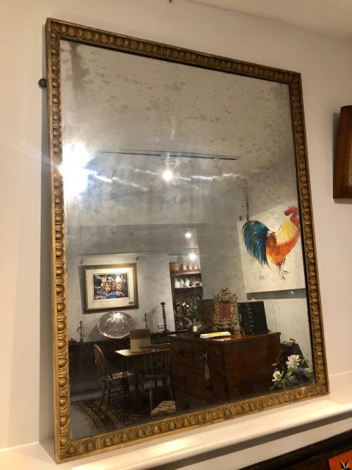 fig 1. Large Antique Regency Gilded Wall Mirror with Original Glass