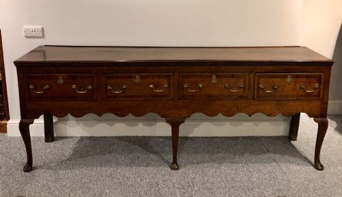 Large Antique Georgian Four Drawer Oak Dresser Base
