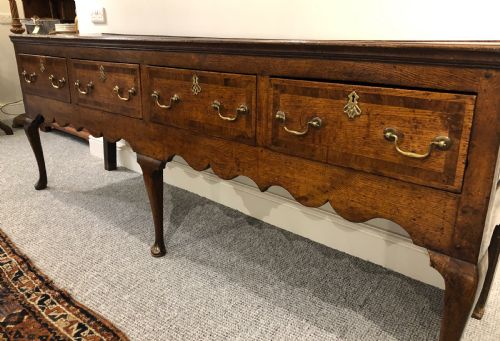 fig 3. Large Antique Georgian Four Drawer Oak Dresser Base