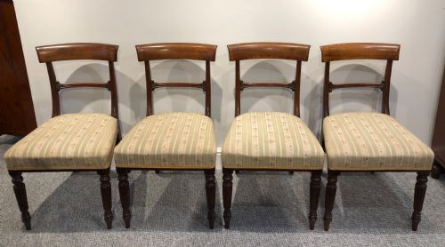 Set of 4 Regency Mahogany Bar Back Dining Chairs