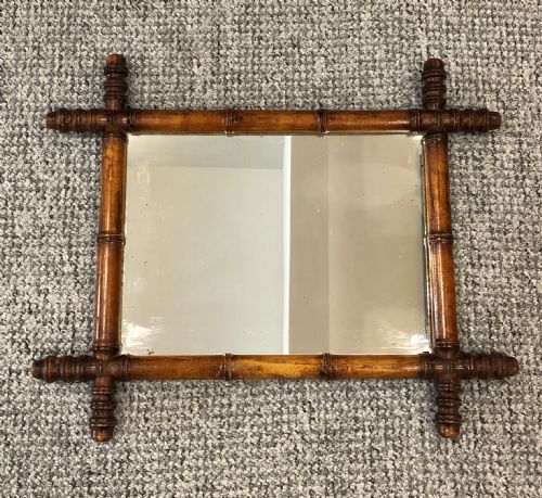 Antique French Faux Bamboo Wall Mirror