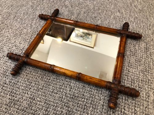 fig 1. Antique French Faux Bamboo Wall Mirror