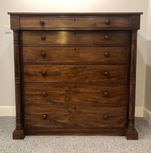 Large Antique Victorian Mahogany Scottish Chest of Drawers