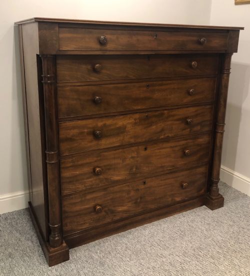fig 1. Large Antique Victorian Mahogany Scottish Chest of Drawers