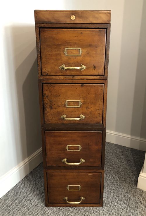 fig 1. Antique Vintage Stacking Wooden Filing Cabinet Drawers