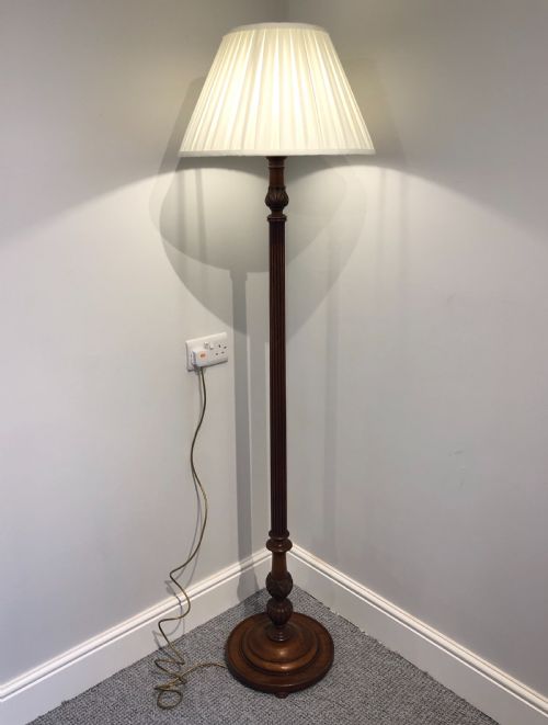 fig 1. Antique Fluted Mahogany Standard Lamp