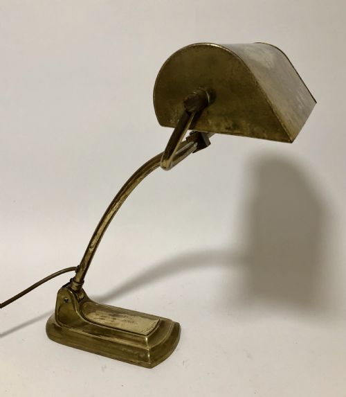 fig 1. Antique Vintage Art Deco Adjustable Brass Desk Lamp