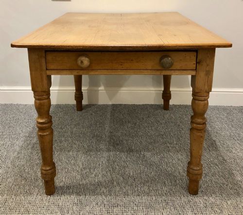 Small Antique Victorian Pine Farmhouse Dining Table