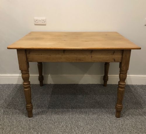 fig 1. Small Antique Victorian Pine Farmhouse Dining Table