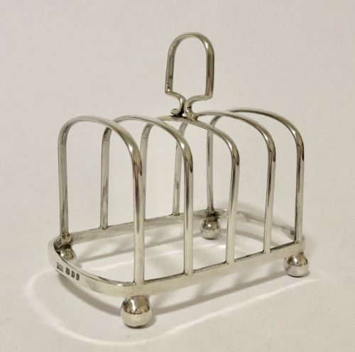 Antique Solid Sterling Silver Toast Rack 1929