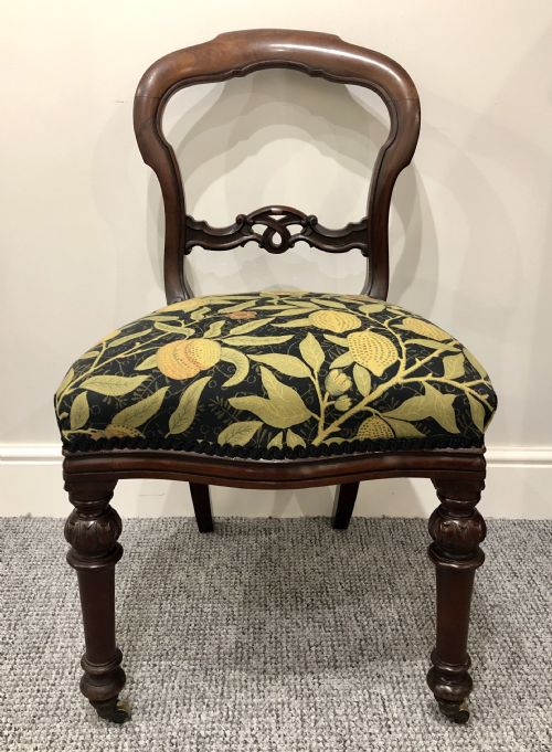 fig 1. Set of 6 Antique Victorian Mahogany Balloon Back Dining Chairs