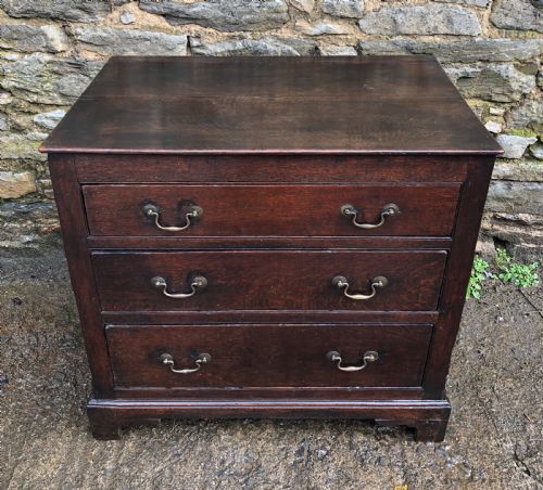 fig 1. Small Antique 18th Century Oak Chest of Drawers