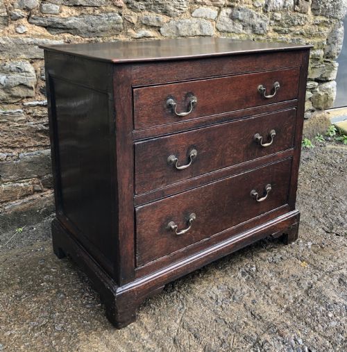 fig 2. Small Antique 18th Century Oak Chest of Drawers