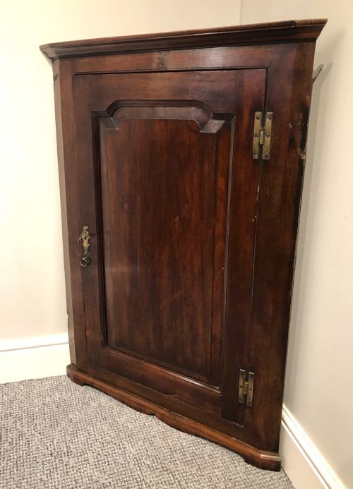 fig 1. Antique Georgian Oak Wall Hanging Corner Cupboard