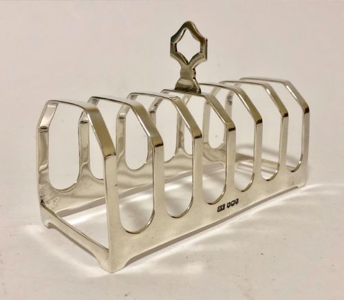 Large Antique 1933 Solid Sterling Silver Toast Rack
