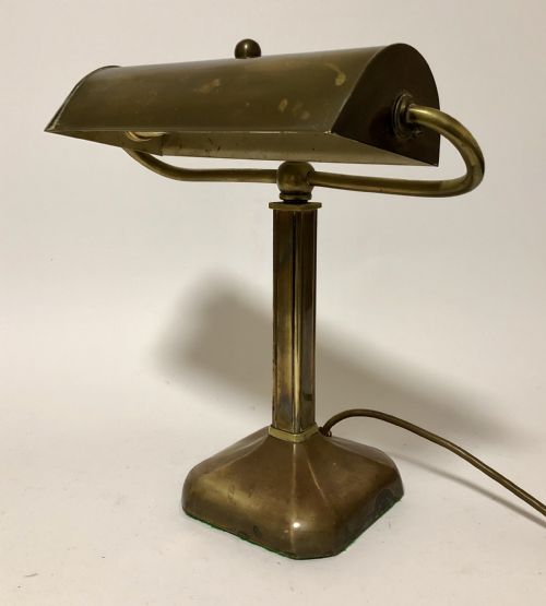 Original Antique Brass Bankers Desk Lamp