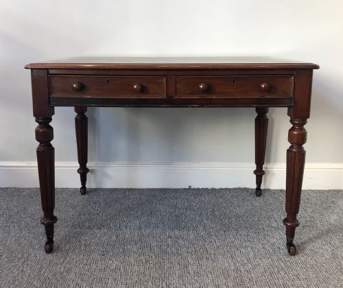 fig 2. Antique Victorian Mahogany Two Drawer Writing Desk