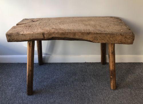 fig 1. Superb Primitive Slab Top Butchers Table