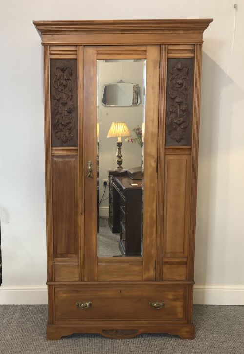 Edwardian Satinwood Single Wardrobe