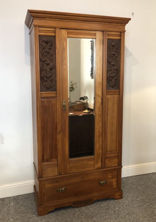 fig 1. Edwardian Satinwood Single Wardrobe