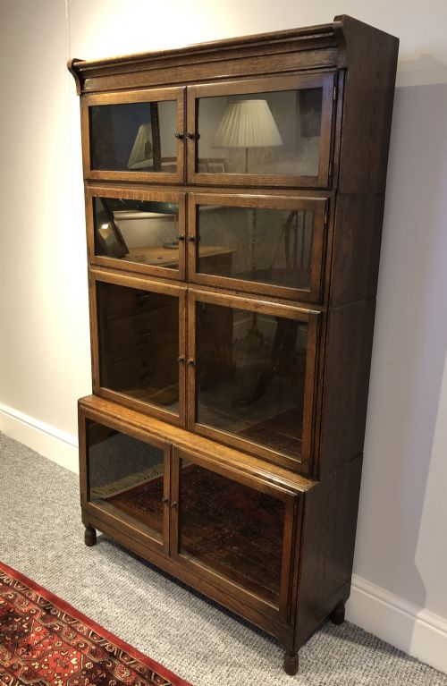 fig 1. Antique Oak Glazed Minty Bookcase