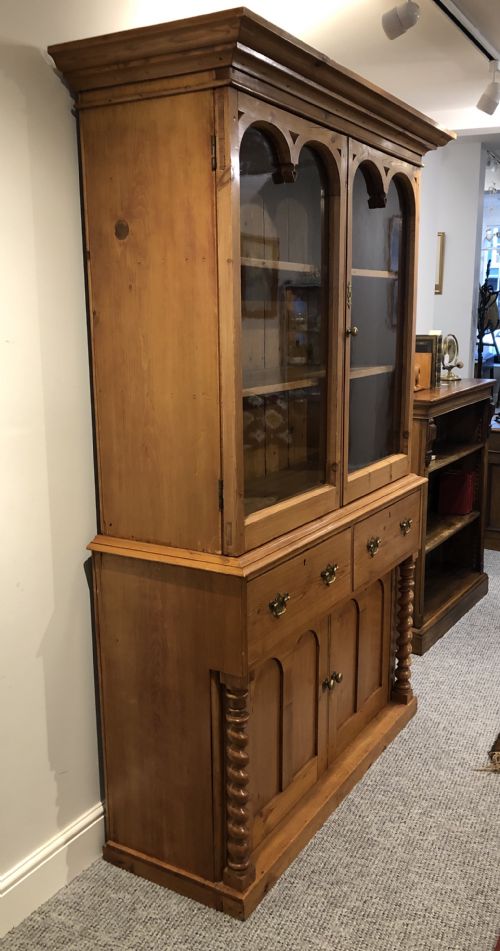 fig 1. Antique Victorian Stripped Pine Cornish Glazed Dresser