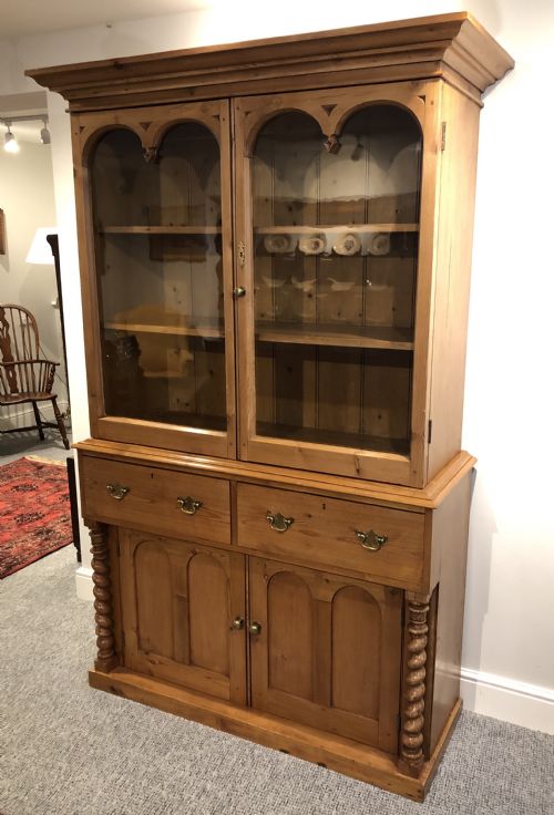 fig 2. Antique Victorian Stripped Pine Cornish Glazed Dresser