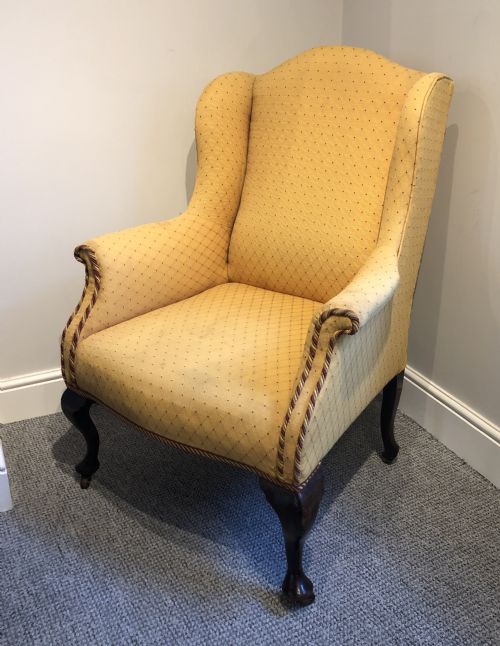 fig 1. Victorian Queen Anne Style Wing Armchair