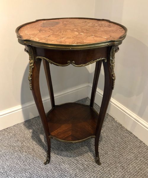 Antique French Marble Top Side Table