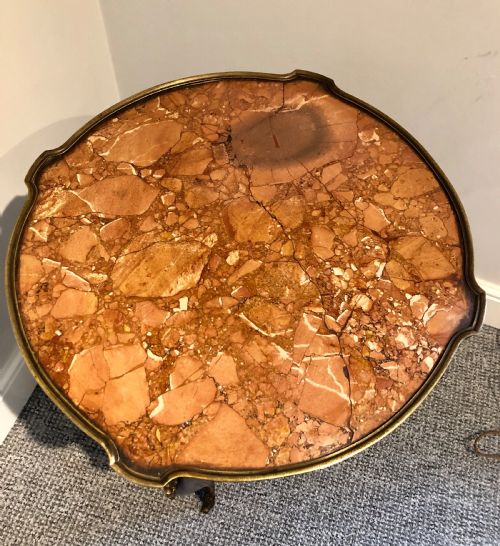 fig 1. Antique French Marble Top Side Table