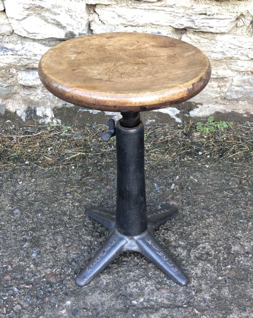 Original Antique Industrial Singer Sewing Stool