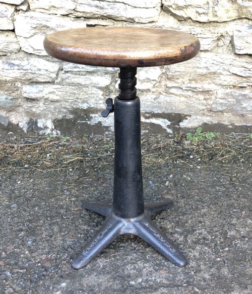 fig 1. Original Antique Industrial Singer Sewing Stool
