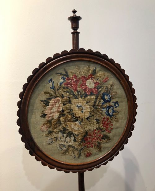 fig 1. Antique Regency Rosewood Pole Fire Screen