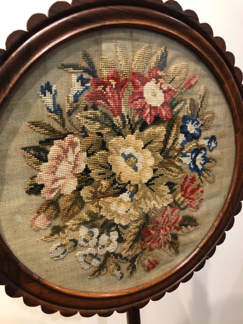 fig 2. Antique Regency Rosewood Pole Fire Screen