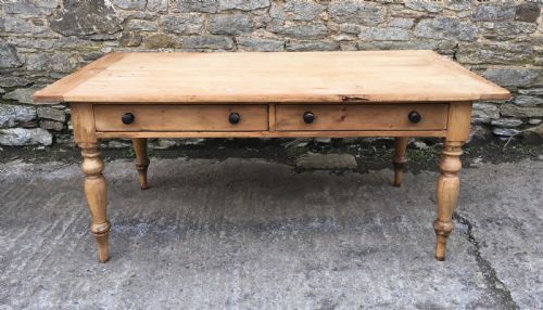Large Victorian Pine Farmhouse Table