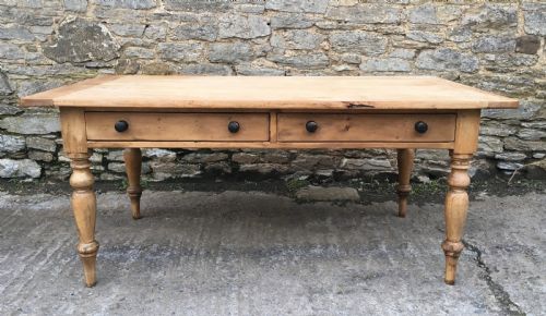 fig 1. Large Victorian Pine Farmhouse Table