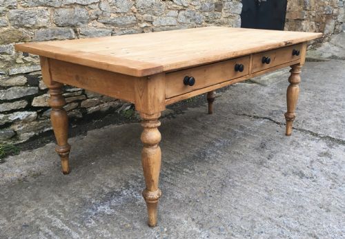 fig 2. Large Victorian Pine Farmhouse Table