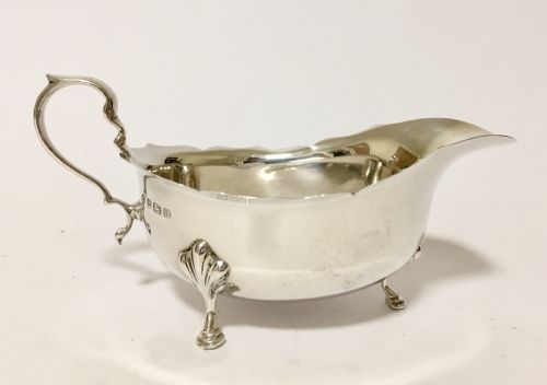 Antique Solid Sterling Silver Sauce Boat