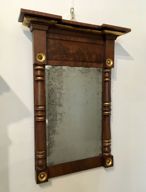 fig 1. Antique Regency Mahogany Pier Mirror